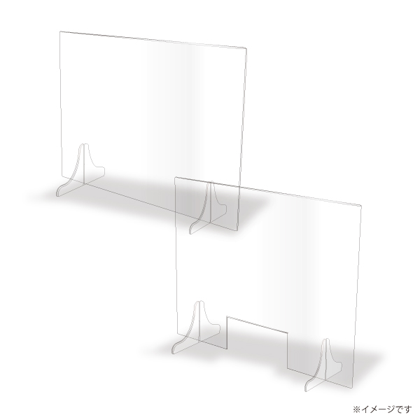 飛沫防止アクリルパネル長方形窓あり/窓なし