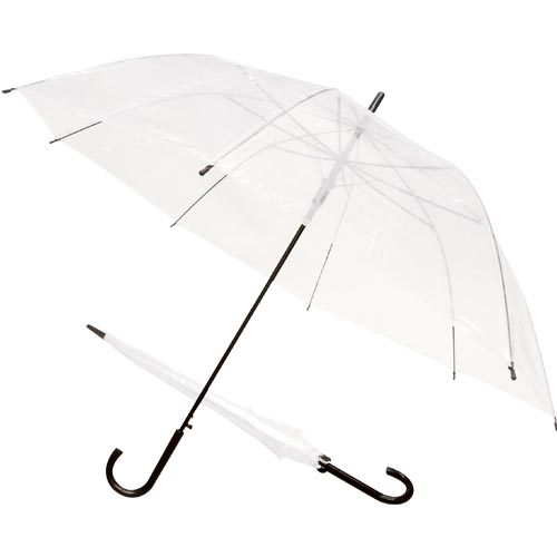 65cmビニールジャンプ傘ブラック骨(透明)