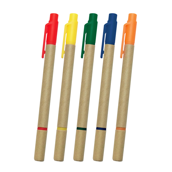 ECO紙製蛍光ペン+ボールペン(5色アソート)