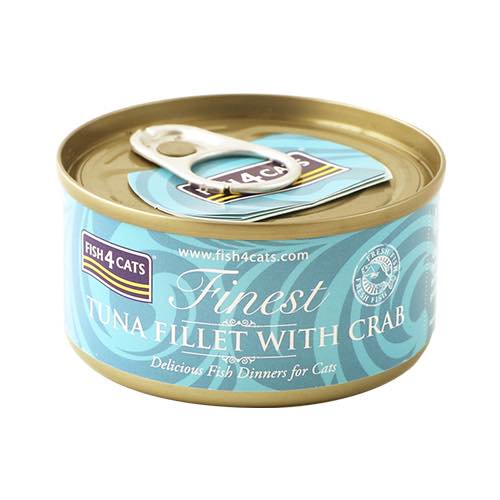 【FISH4CATS】フィッシュフォーキャット 缶詰「ツナ＆カニ」TUNA FILLET WITH CRAB