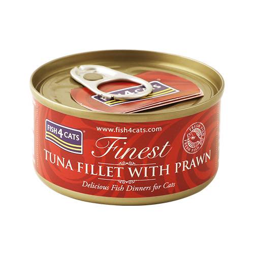 【FISH4CATS】フィッシュフォーキャット 缶詰「ツナ＆エビ」TUNA FILLET WITH PRAWN