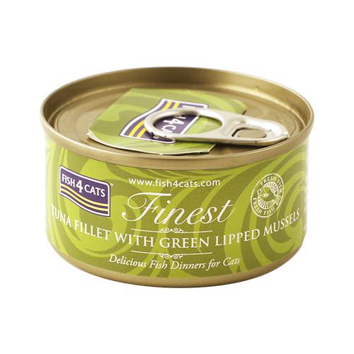 【FISH4CATS】フィッシュフォーキャット 缶詰「ツナ＆緑イ貝」TUNA FILLET WITH GREEN LIPPED MUSSELS