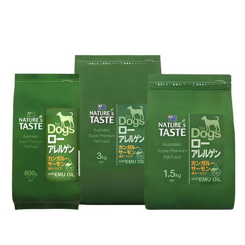 【NATURE'S TASTE】ネイチャーズテイスト  ローアレルゲン　カンガルー&サーモン（800g / 1.5kg / 3kg / 12.0kg）