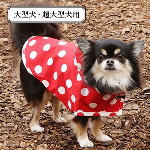 【Coo Couture】クークチュール　水玉レインポンチョ［大型犬・超大型犬用］