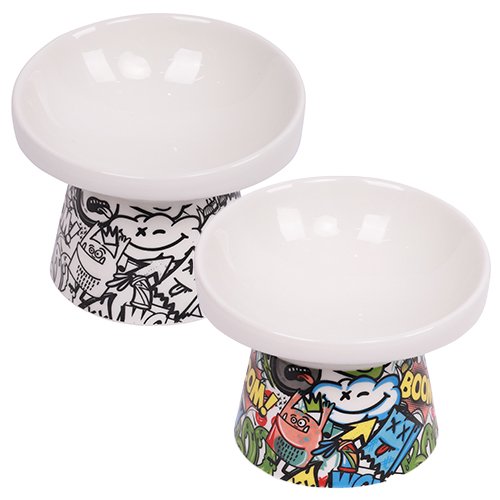 【M-PETS】エムペッツ　URBANSTYLE TILT'Dレイズドセラミックボウル
