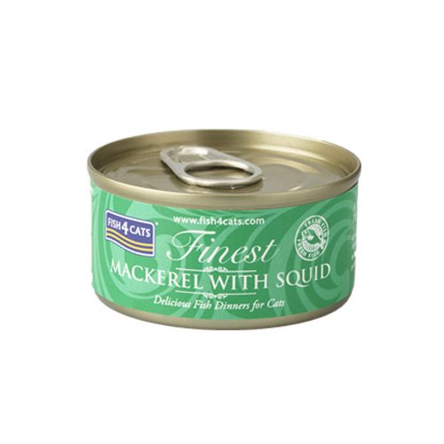 【FISH4CATS】フィッシュフォーキャット 缶詰「サバ＆イカ」MACKEREL WITH SQUID 70g