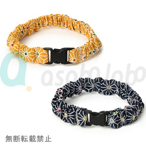 【ペタプラス】にゃんくるバンド（ちりめん）　猫・小型犬用ネックバンド　金平糖デザイン　＜全2サイズ＞