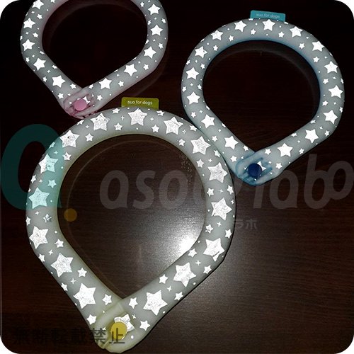 【SUO RING for dogs 28°ICE】スオリングフォードッグ　28℃アイス　ボタン付　リフレクター　＜全3色＞