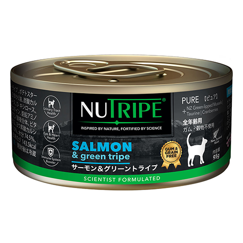【NUTRIPE】ニュートライプ　ピュア　サーモン＆グリーントライプ　＜猫用＞