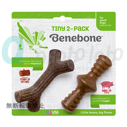 【compet】コムペット Benebone ベネボーン アダルトタイニー 2パック メープルスティック＆ザグラー ベーコン