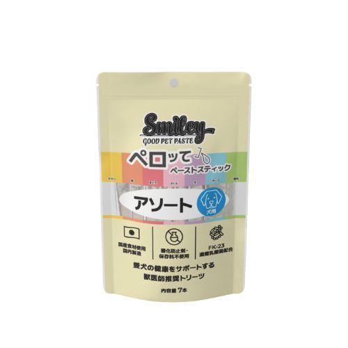 【Smiley】犬用ペロッて　アソート（チキン・ポーク・まぐろ・さくら・鮭・牛・鹿）
