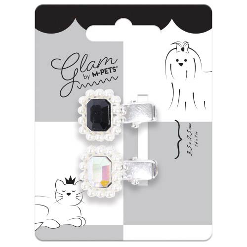 【M-PETS】エムペッツ　GLAMヘアーアクセサリー CLIP きらきらスクエア