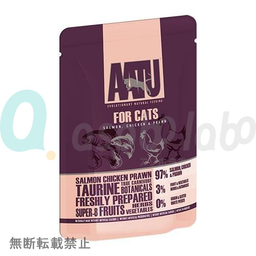 【AATU】FOR CATS / アートゥー　フォーキャット　サーモン＆チキン＆エビ（総合栄養食）＜85g＞