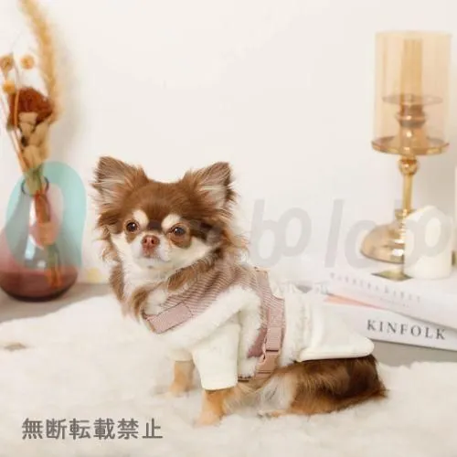 【moncheri】モンシェリ　ベロアリボンファーコンビハーネス+リードSET