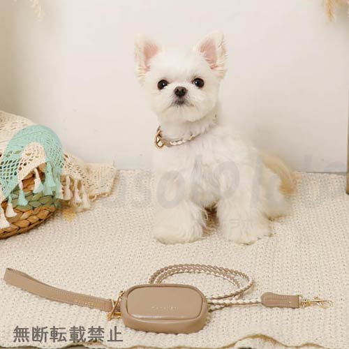 【moncheri】モンシェリ　フェイクレザーメッシュMIXカラー＋リードSET