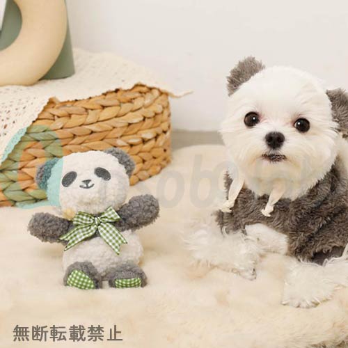 【moncheri】モンシェリ　パンダさんギンガムチェックリボンぬいぐるみ