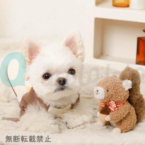 【moncheri】モンシェリ　リスさんギンガムチェックリボンぬいぐるみ