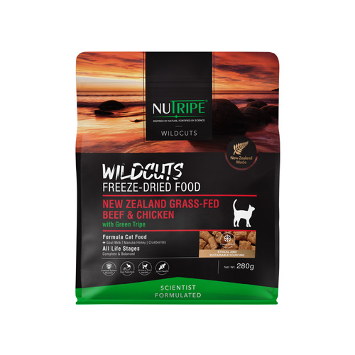 【NUTRIPE】ニュートライプ　キャット　ワイルドカット　フリーズドライ　ビーフ&チキンwithグリーントライプ