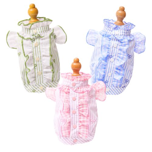 【GODPIVA】ストライプリボンフリルブラウス［ゴッドピバ］