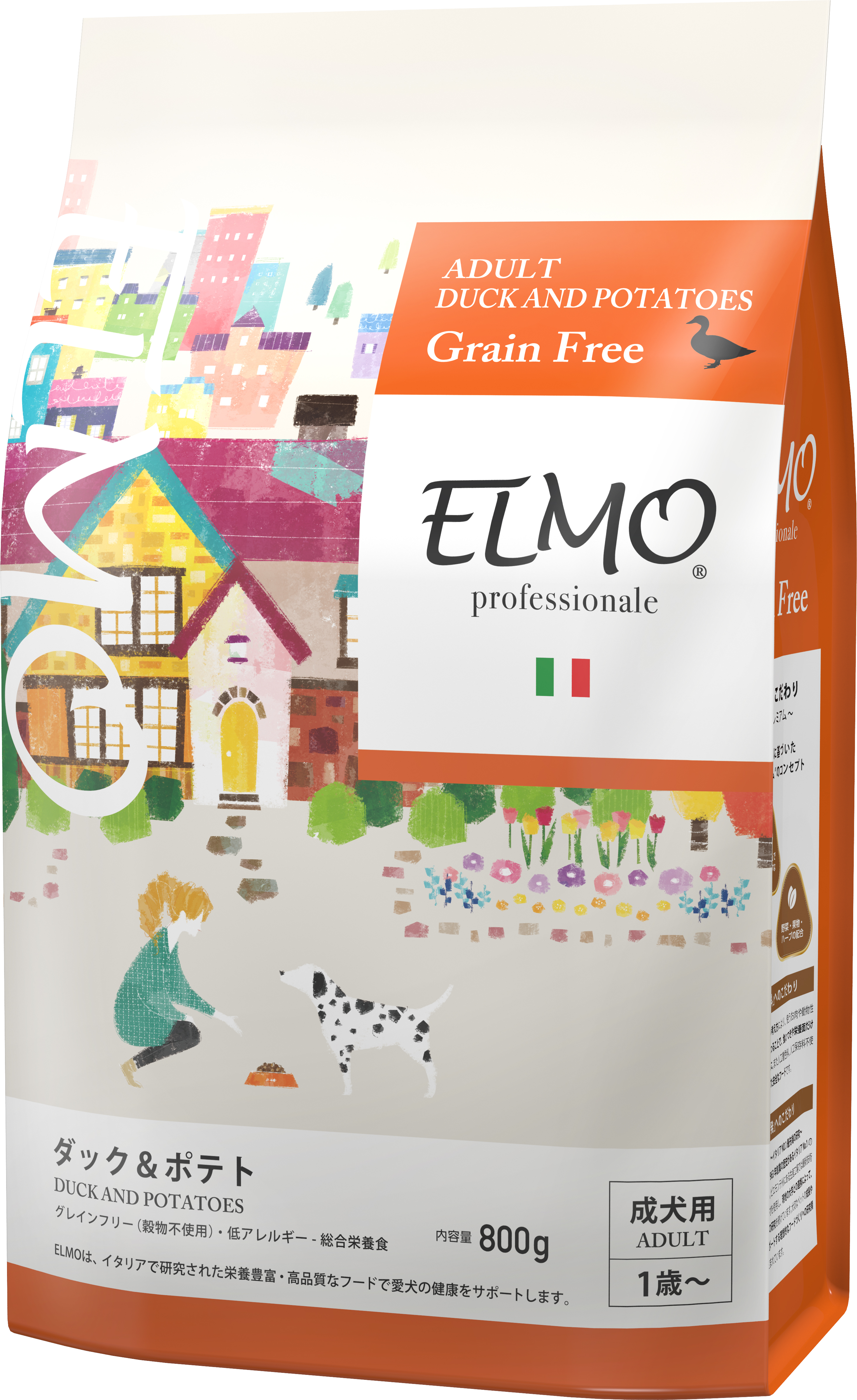 【成犬用 ドッグフード】ELMO/エルモ プロフェッショナーレ ダック＆ポテト 800g