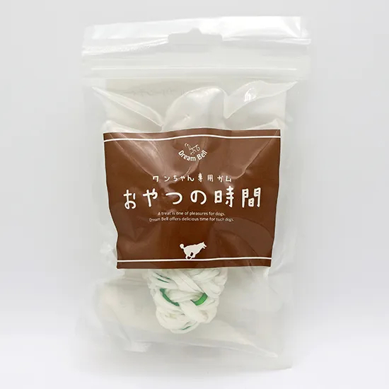 おやつの時間 牛皮ガム編込みボール 2個入り グリーンティー