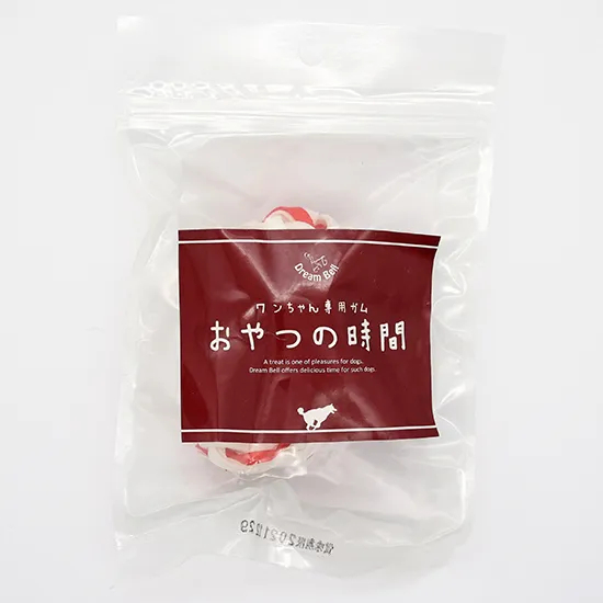 おやつの時間 牛皮ガム編込みボール 2個入り イチゴ