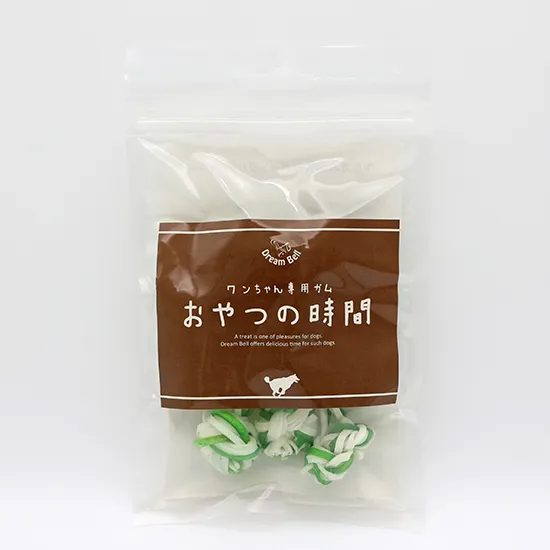 おやつの時間 牛皮ガム編込みボーン 3本入り グリーンティー