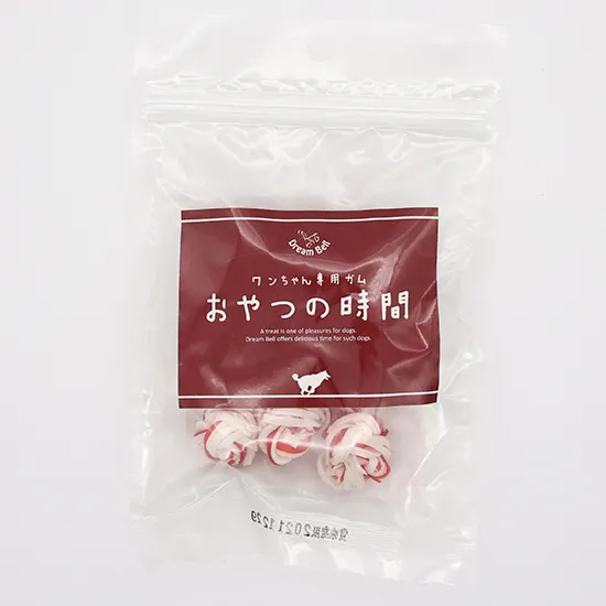 おやつの時間 牛皮ガム編込みボーン 3本入り イチゴ