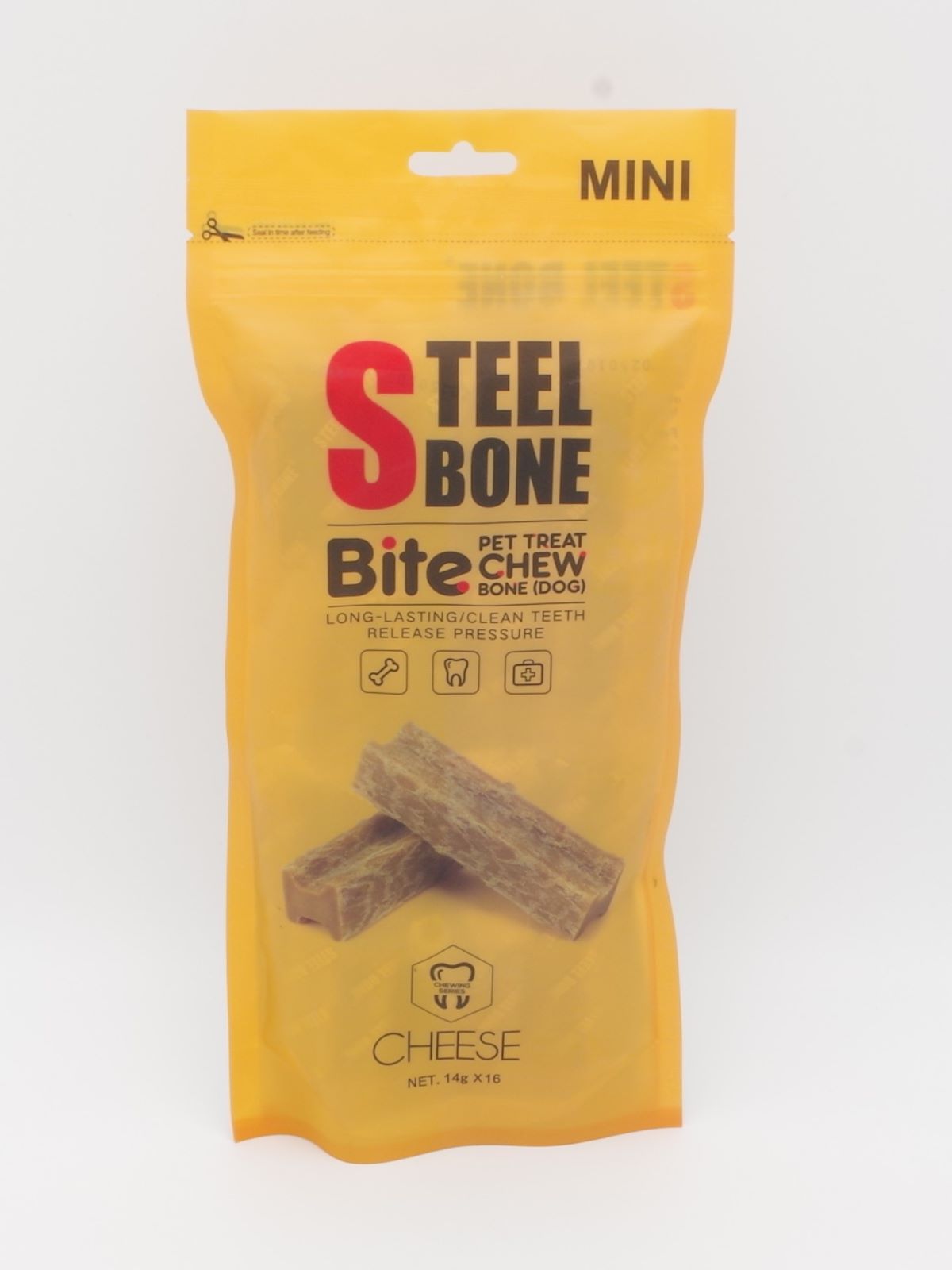 犬用おやつ スチールボーン（STEEL BONE） MINI（14ｇ×16本入り）BAG チーズ