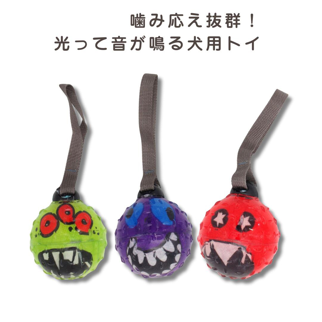 Smile DOG TOY ピカりんボール レッド/イエロー/パープル