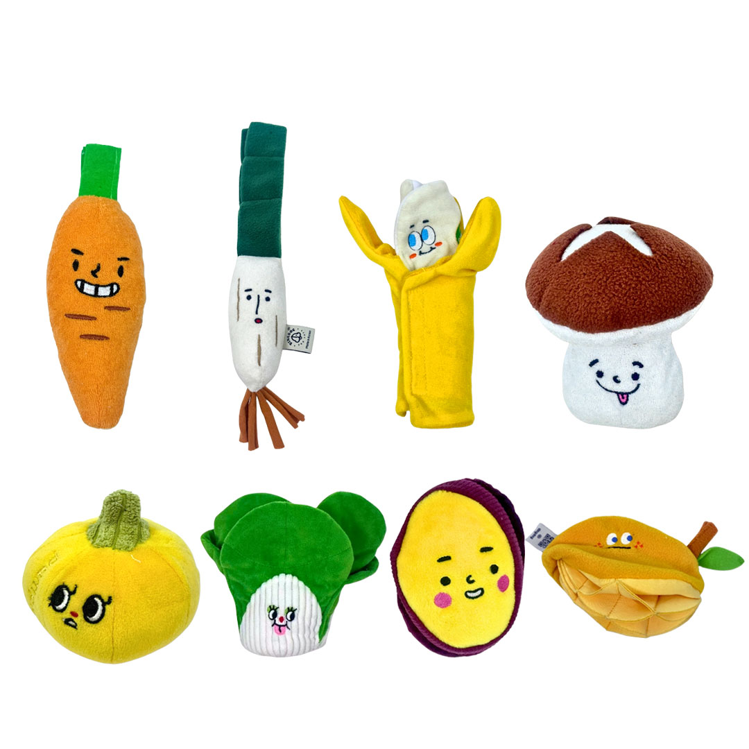 【犬用 ぬいぐるみ】森の探検トイ 野菜シリーズ