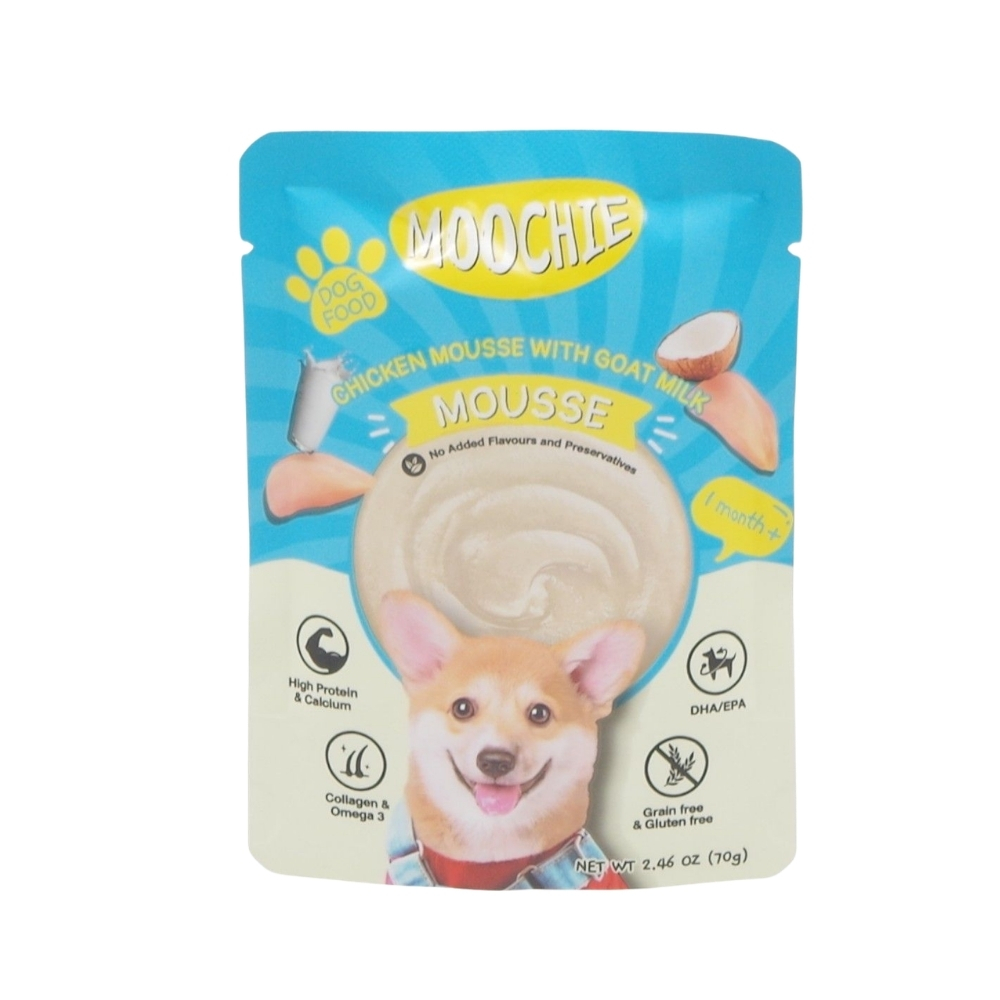 【犬用 おやつ】Moochie/ムーシー パウチ チキンムースwithヤギミルク (70g×12袋)