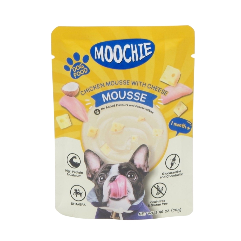 【犬用 おやつ】Moochie/ムーシー パウチ チキンムースwithチーズ (70g×12袋)