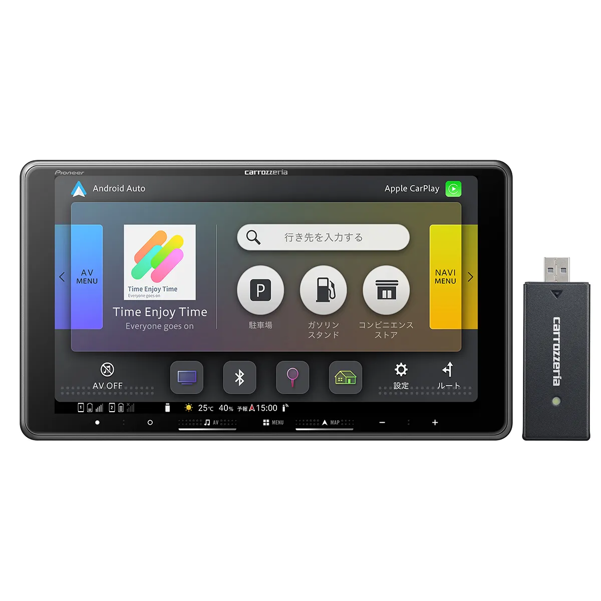 carrozzeria カロッツェリア パイオニア AVIC-RF722-DC 楽NAVI 9V型HD TV Bluetooth SD USB チューナー・AV一体型メモリーナビゲーション ネットワークスティックセット