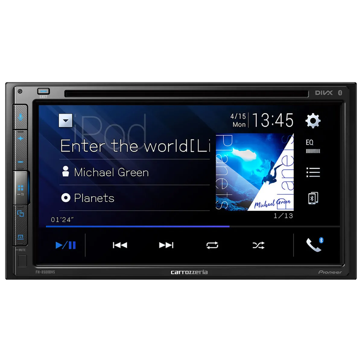 carrozzeria カロッツェリア パイオニア FH-8500DVS　6.8V型ワイドVGAモニター／DVD-V／VCD／CD／Bluetooth／USB／チューナー・DSPメインユニット