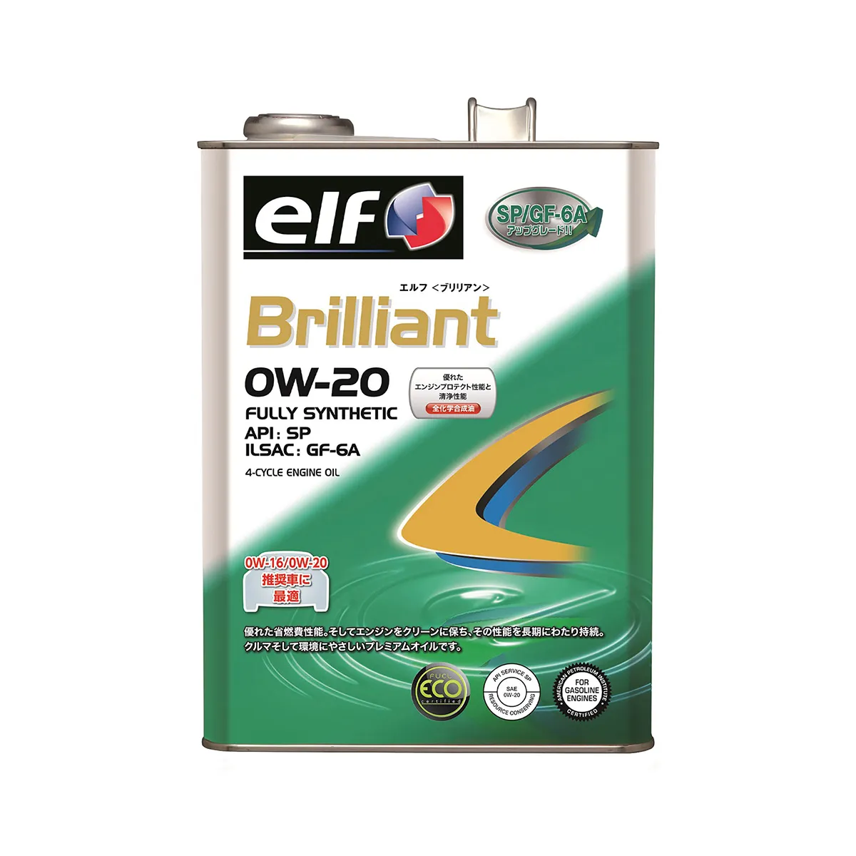 elf エルフ Brilliant 0Wー20 SP GFー6A 4L 合成油
