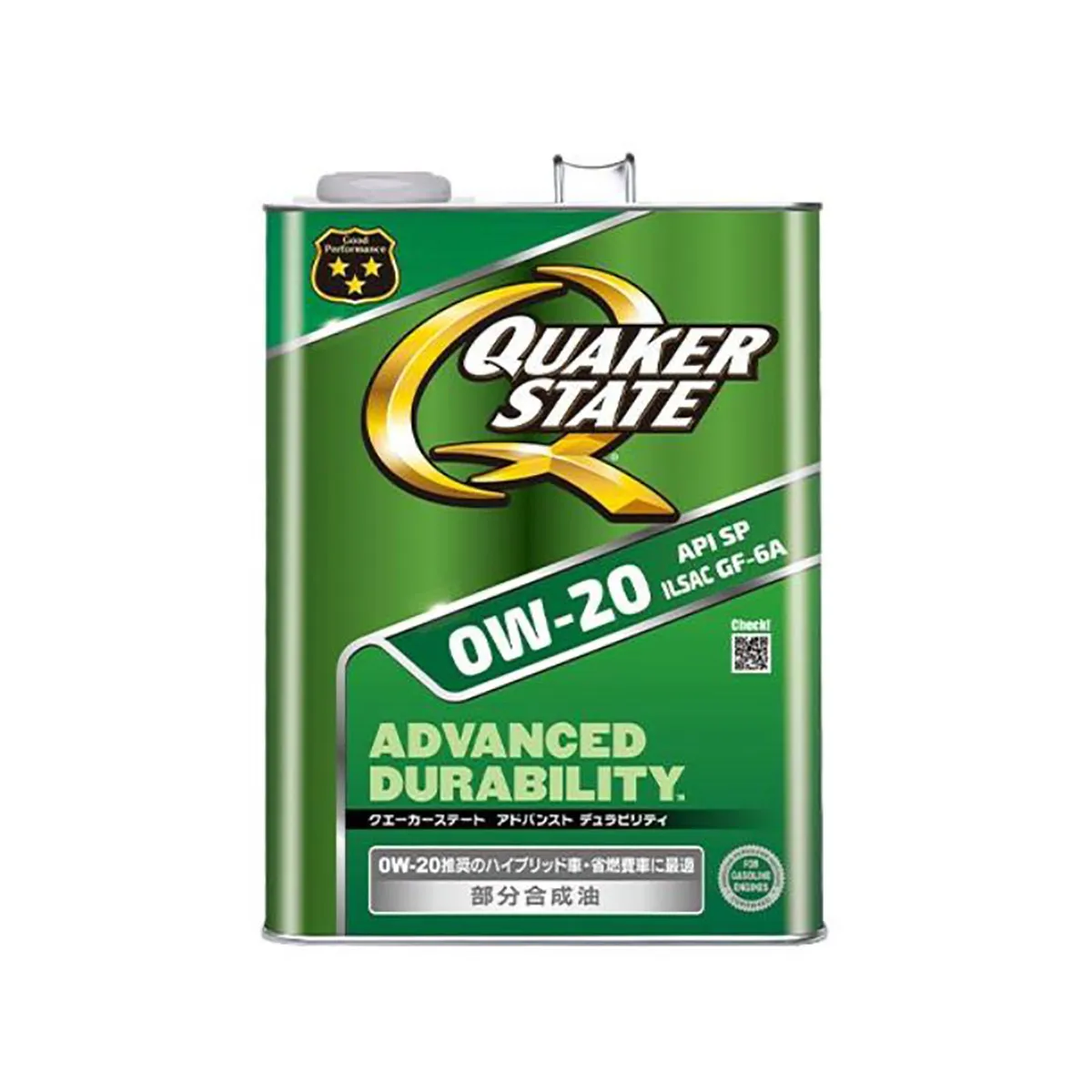 QUAKER STATE クエーカーステート アドバンスト デュラビリティ 0W-20 API:SP ILSAC: GF-6A 3L 部分合成油 4輪ガソリン車用