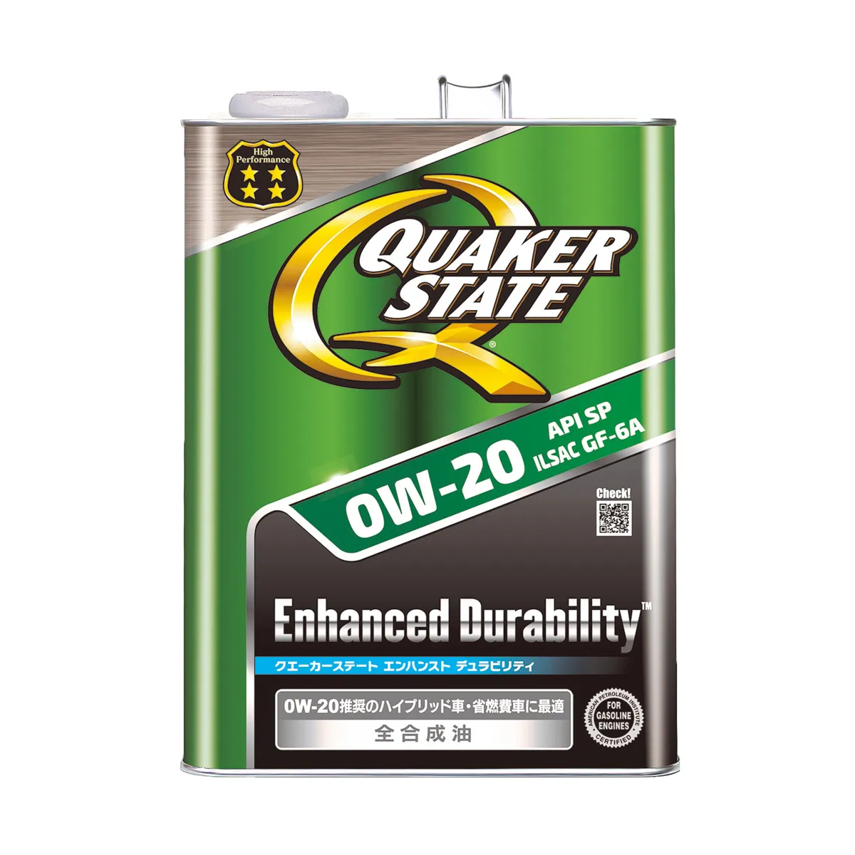 QUAKER STATE クエーカーステート エンハンスト デュラビリティ 0W-20 API:SP ILSAC: GF-6A 4L 全合成油 4輪ガソリン車用