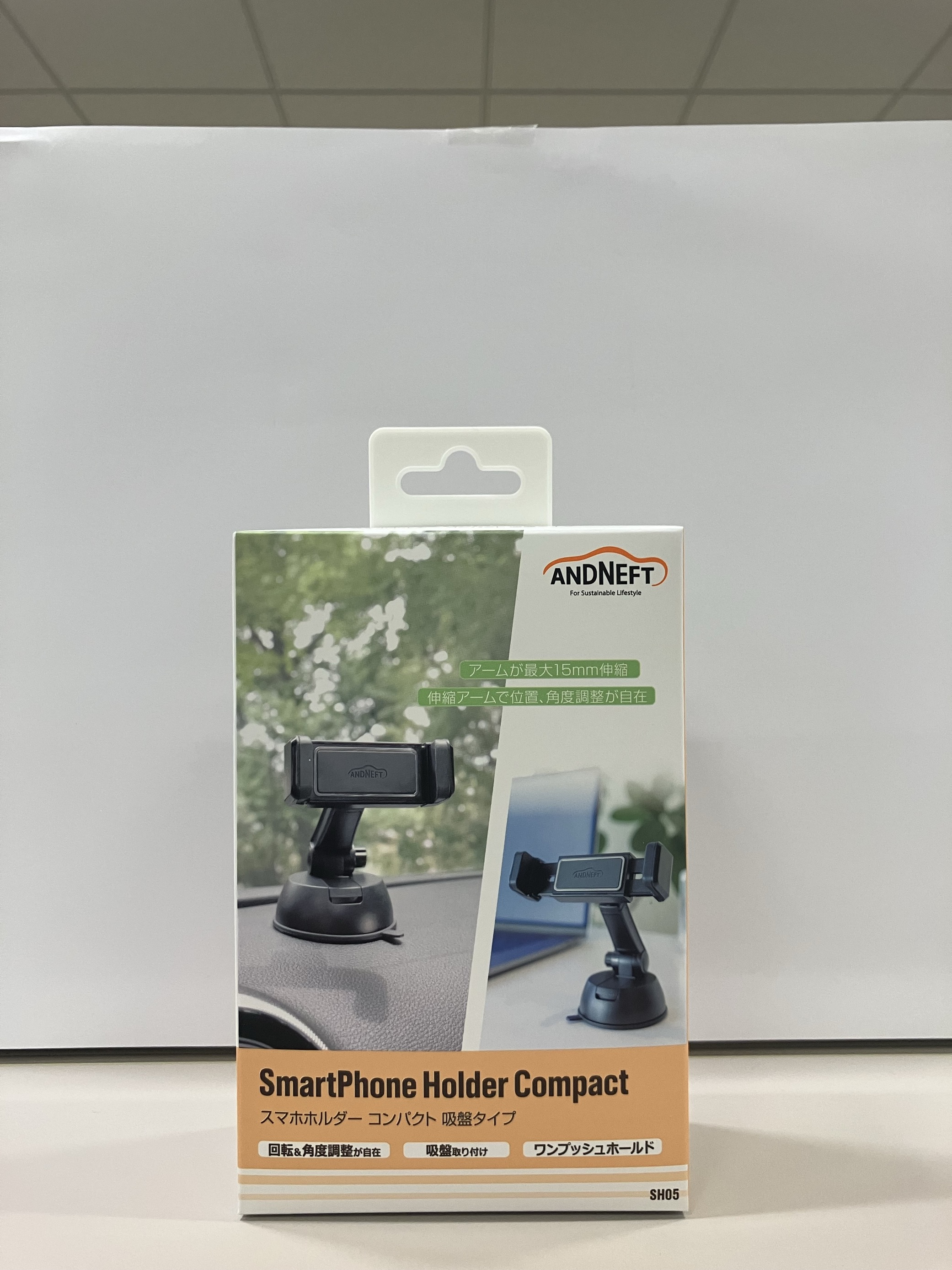 AUTOBACS オートバックス Andneft アンドネフト AN SH05 スマートフォン ホルダー　ワンプッシュ ホールド 吸盤タイプ