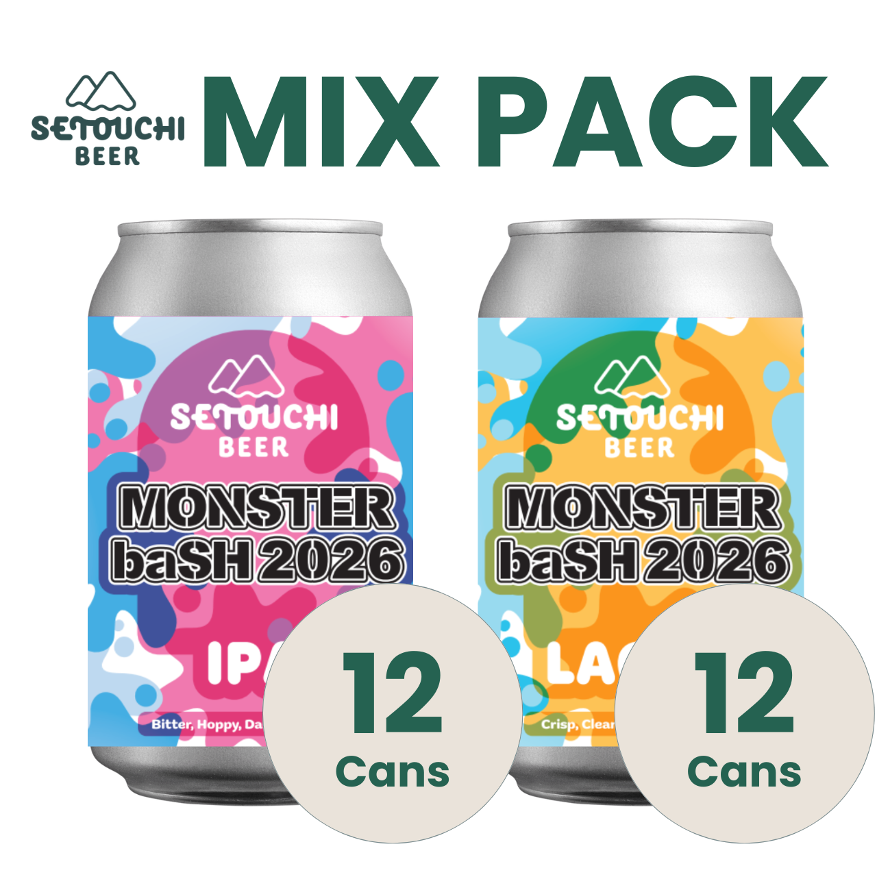 【MIX PACK】MONSTER baSH IPA 12缶と  MONSTER baSH LAGER12缶<B9048>
