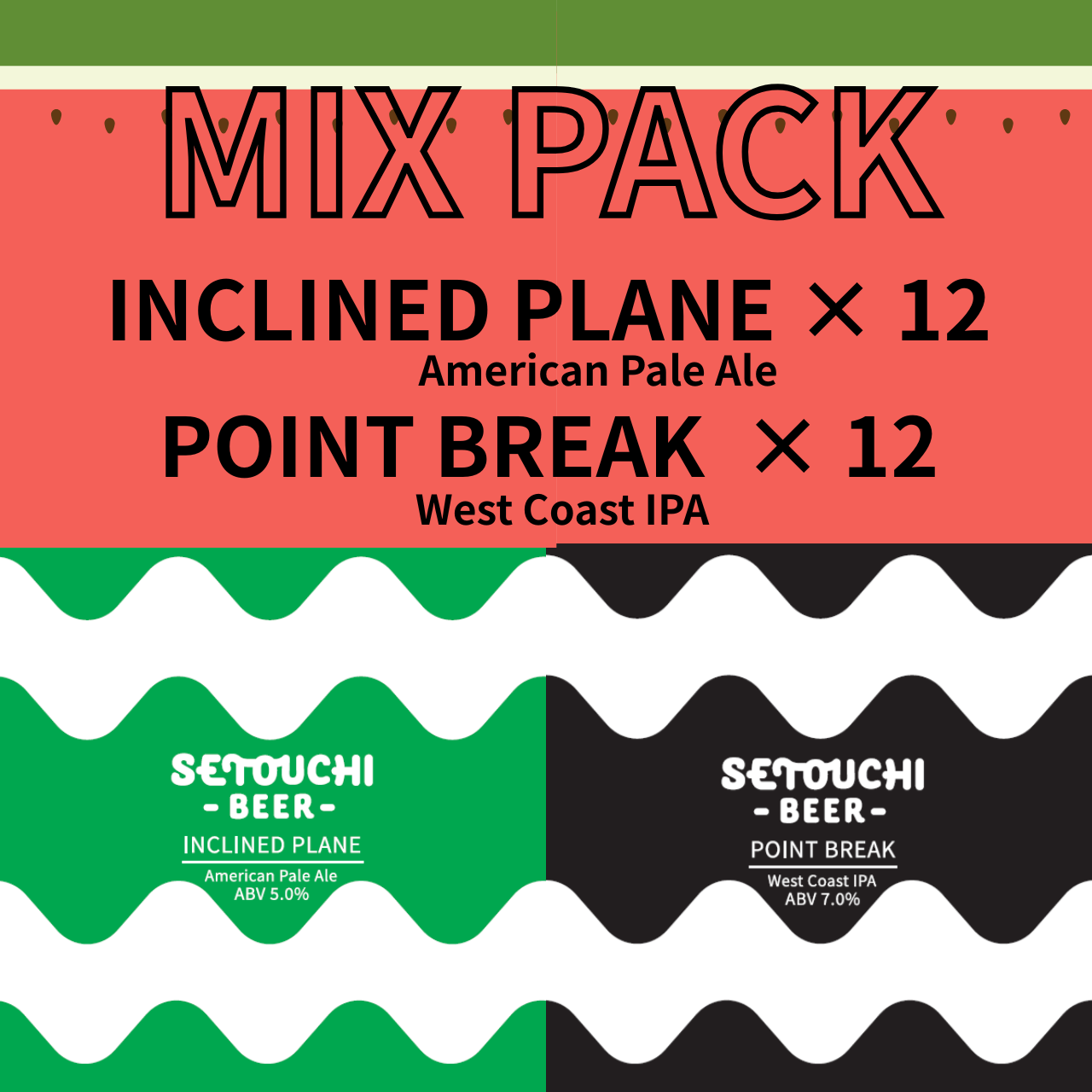 【MIX PACK】INCLINED PLANE 12缶とPOINT BREAKE 12缶<B9014>