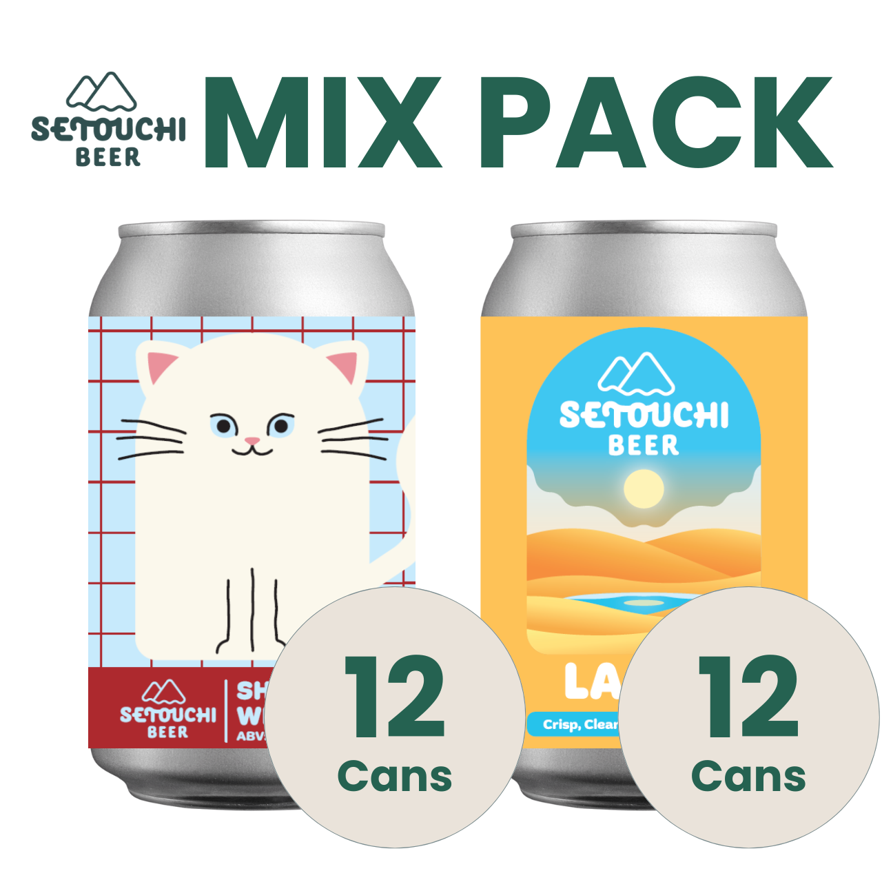 【MIX PACK】SHIRONEKO WEIZEN 12缶とSETOUCHI LAGER 12缶<B9020>