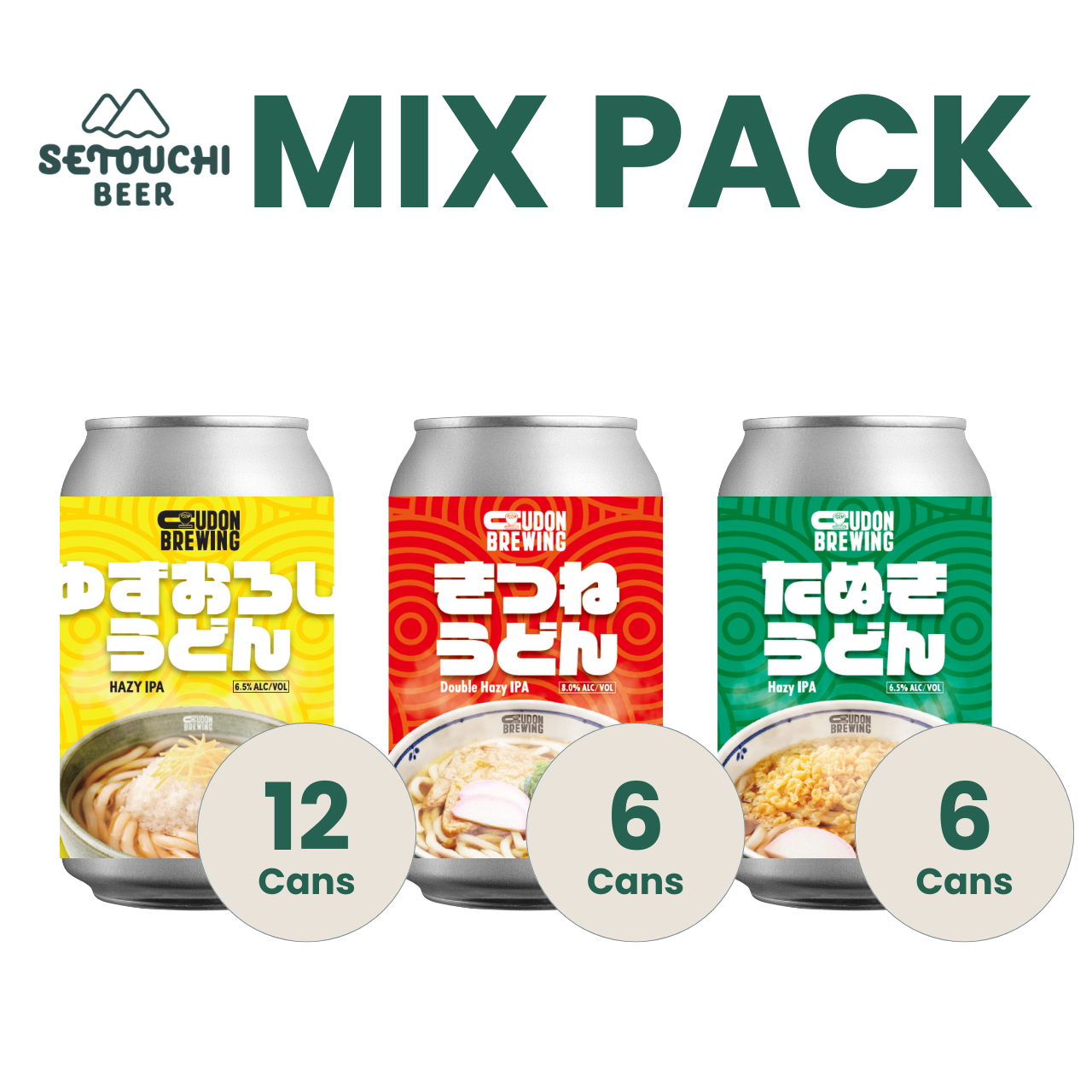 【MIX PACK】ゆずおろしうどん12缶ときつね6缶とたぬき6缶<B9024>