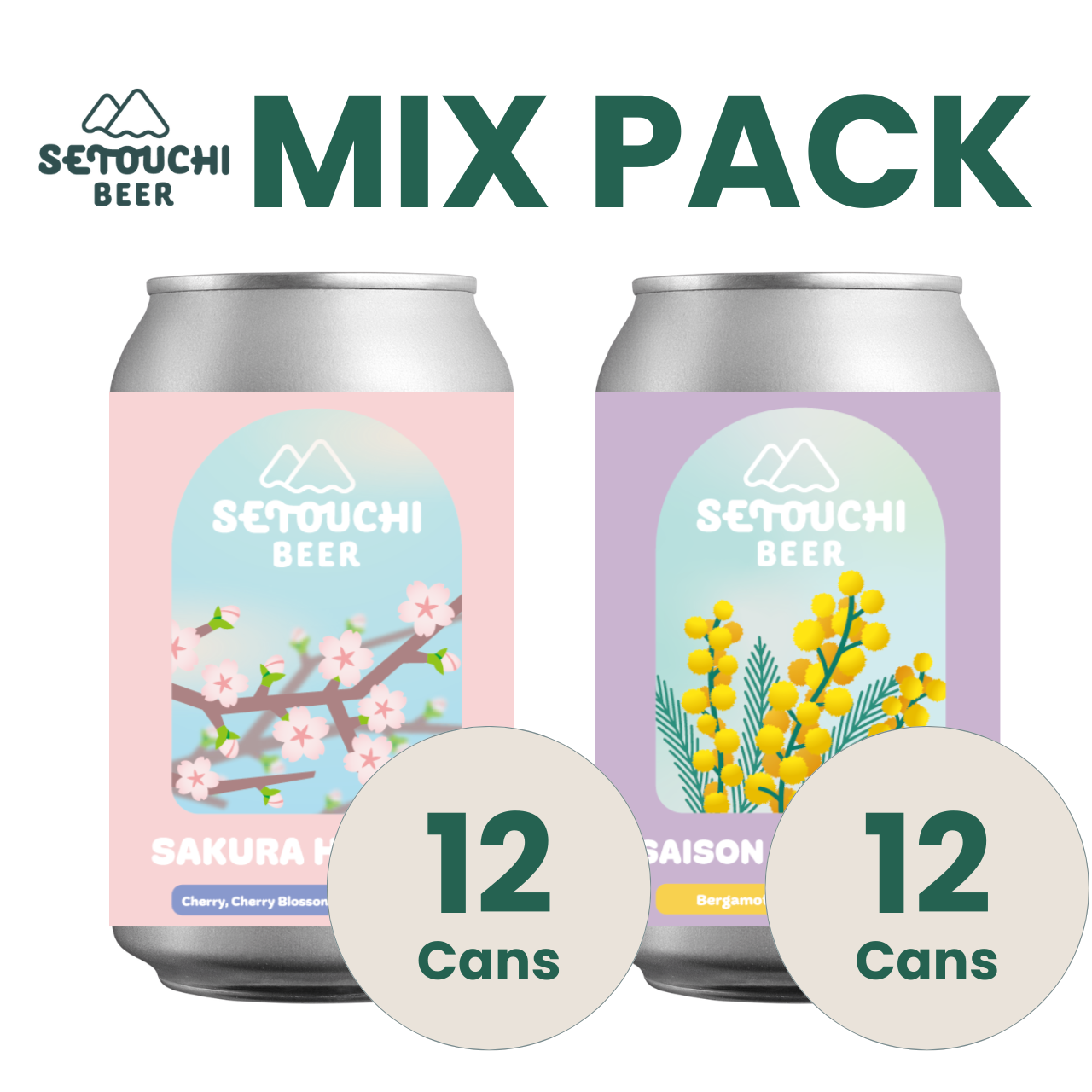 【MIX PACK】SAKURA HAZY IPA-Early Bloom- 12缶とSAISON DE MIMOSA 12缶<B9026>