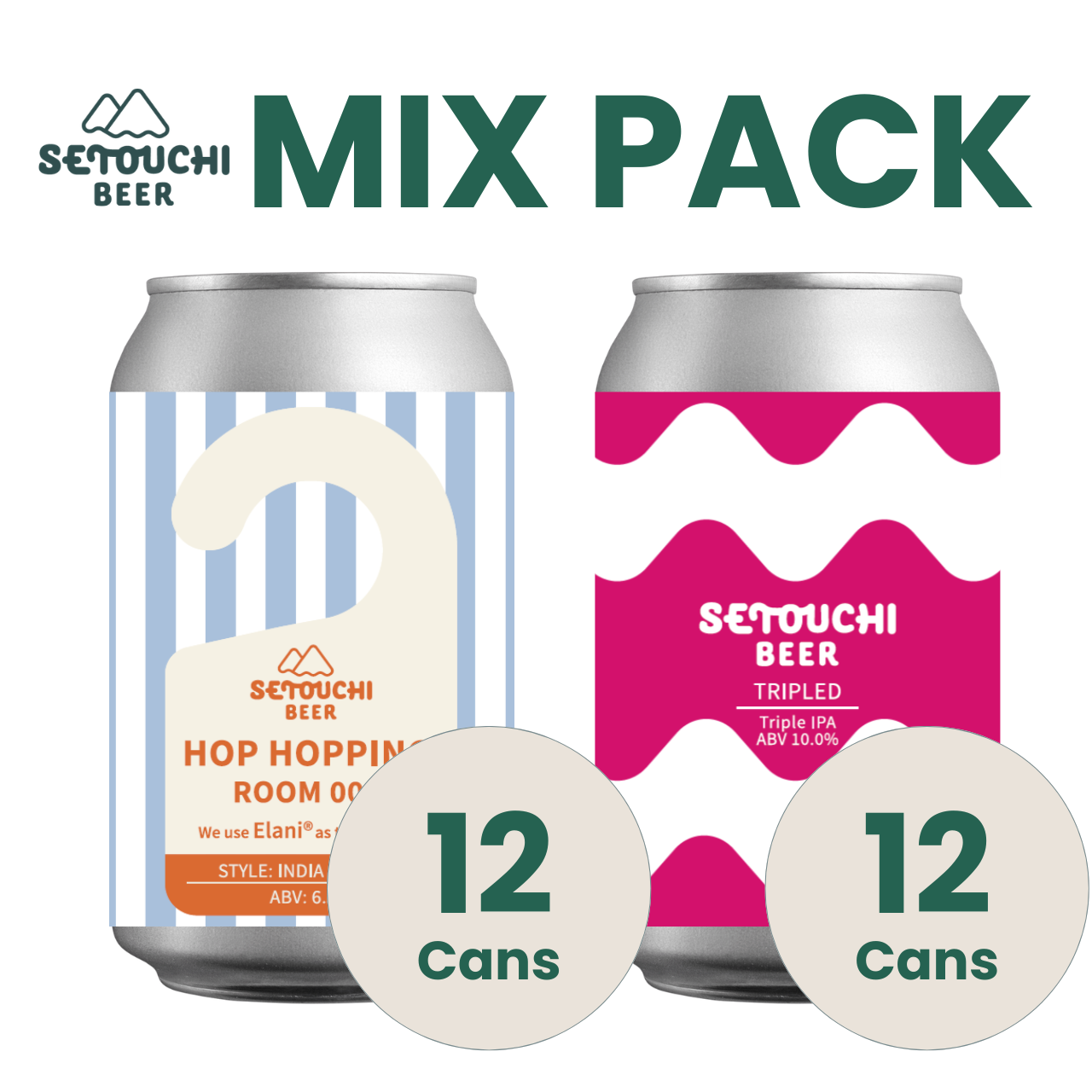 【MIX PACK】HOP HOPPING ROOM001 12缶とTRIPLED 12缶<B9027>