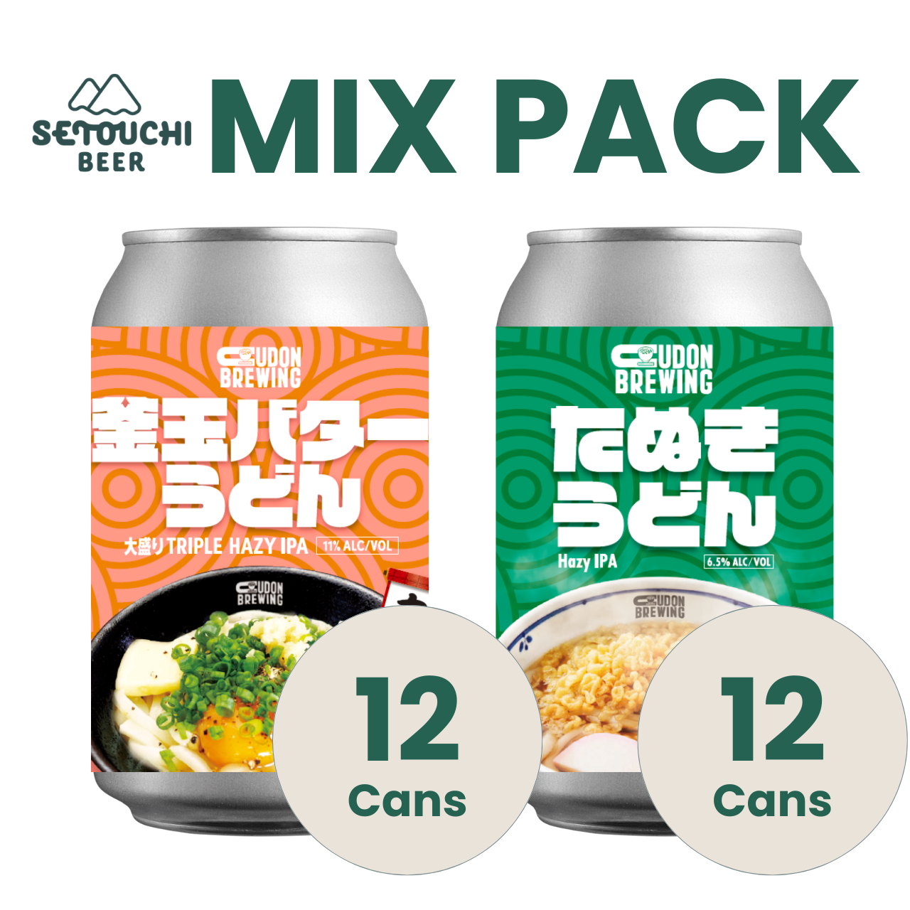 【MIX PACK】釜玉バターうどん 12缶とたぬきうどん 12缶<B9030>