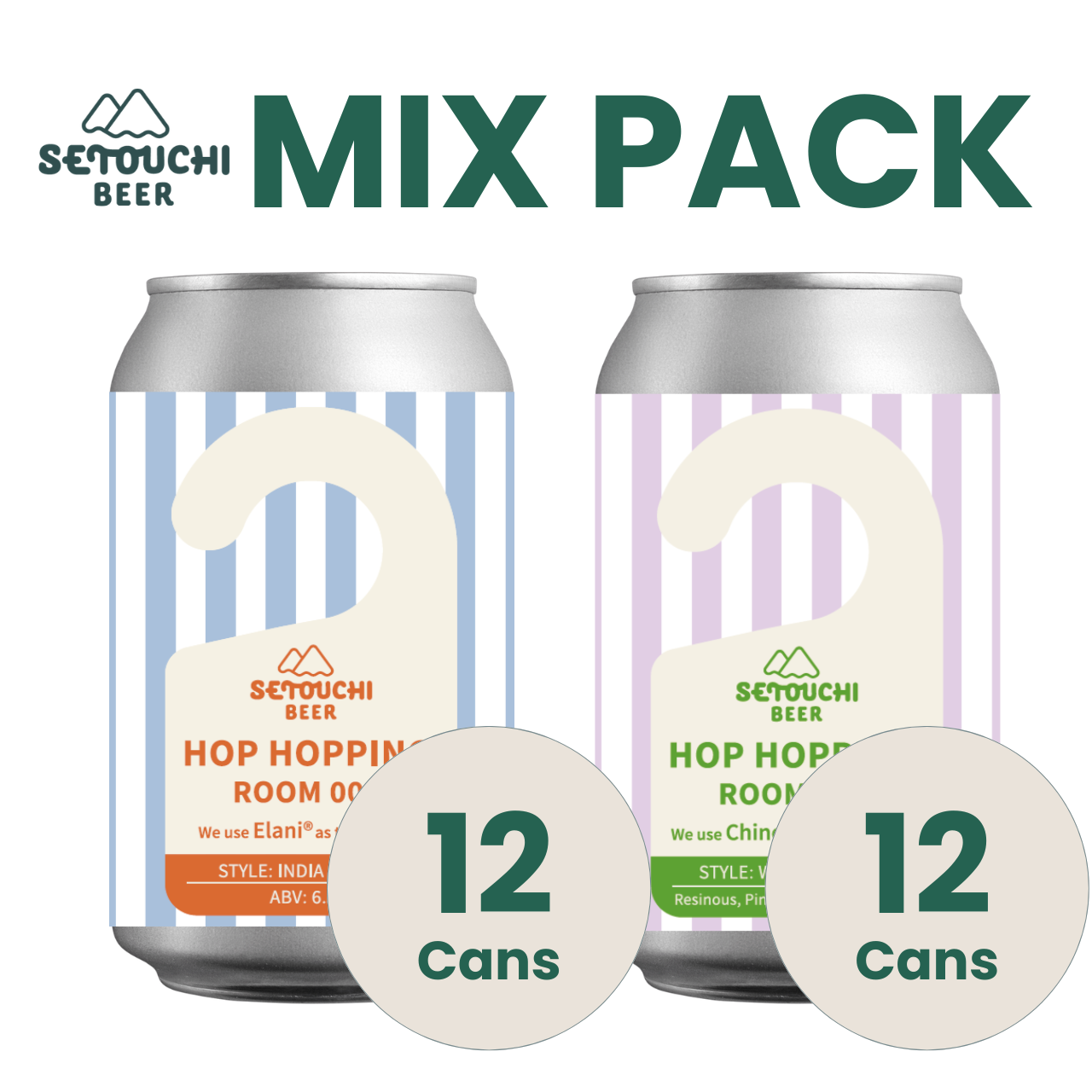 【MIX PACK】HOP HOPPING ROOM001 12缶とHOP HOPPING ROOM002 12缶<B9038>