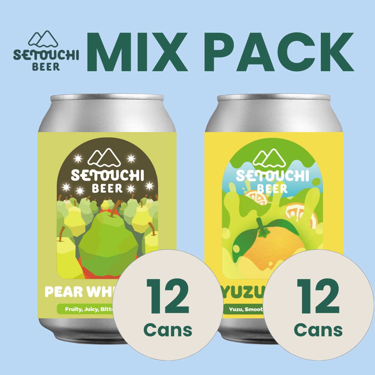 【MIX PACK】 PEAR WHEAT ALE 12缶と  YUZU LAGER 12缶<B9052>