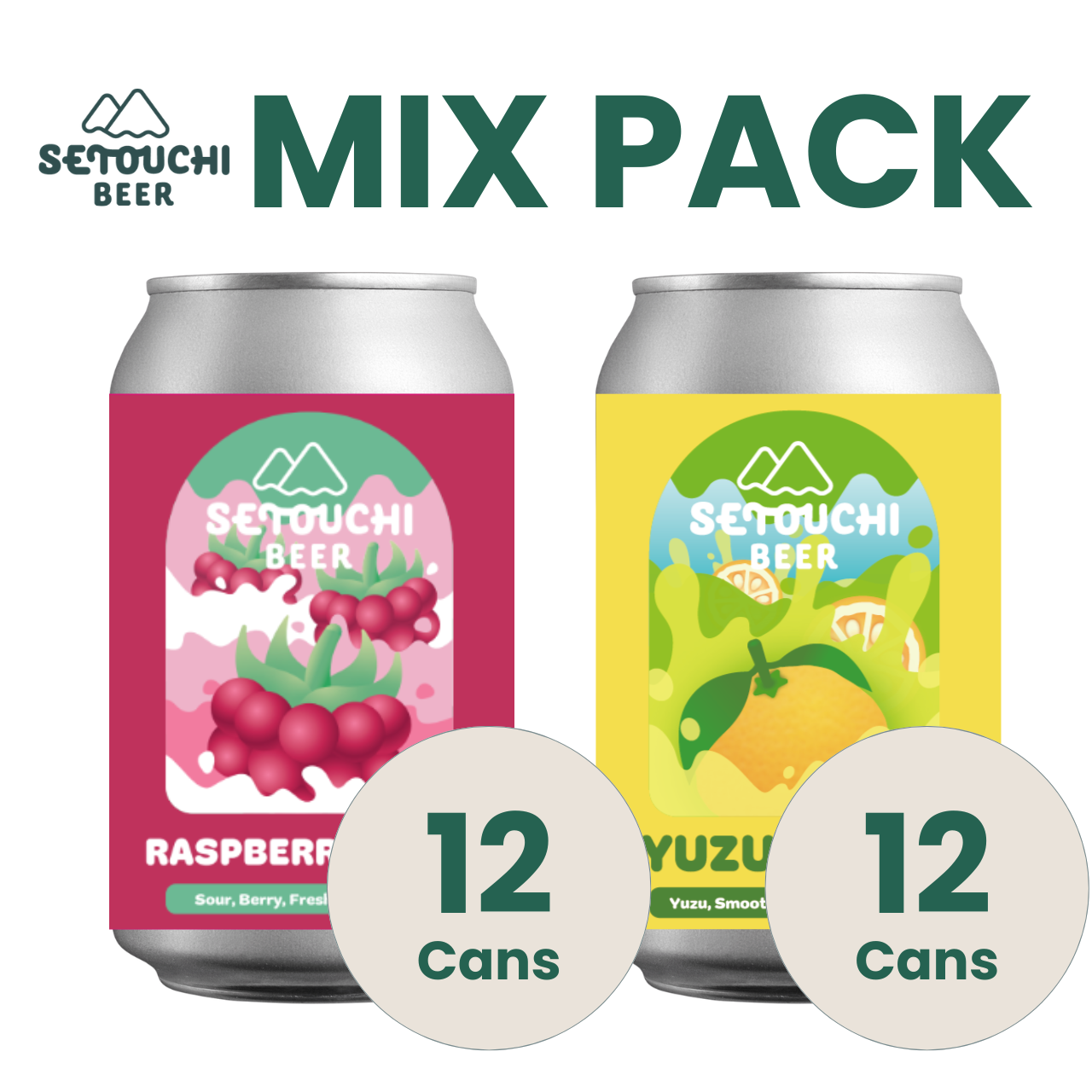 【MIX PACK】RASPBERRY SOUR 12缶と  YUZU LAGER 12缶<B9046>