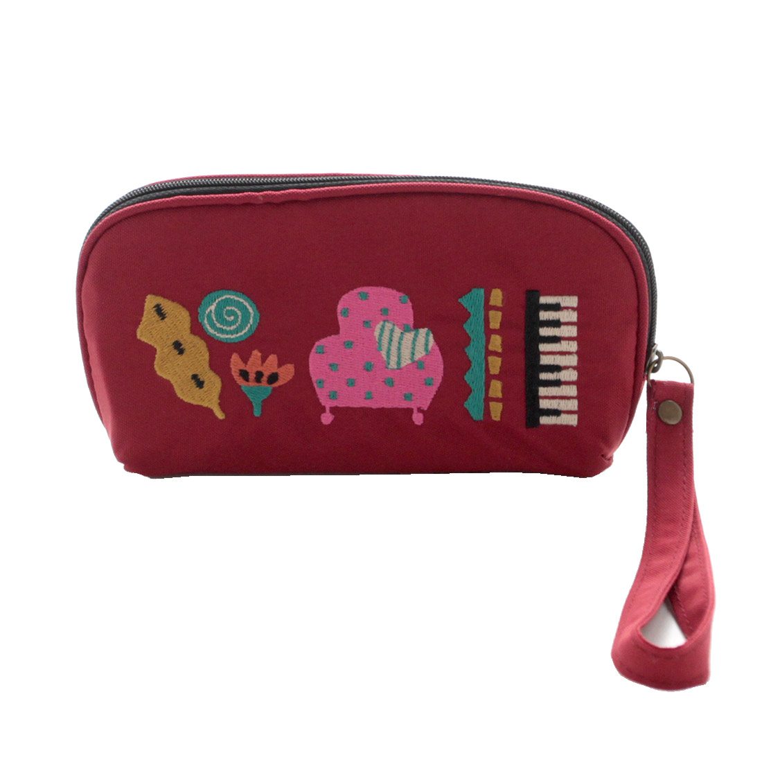 アツコマタノ　刺繍マルチケース（メガネ収納可）かくれんぼ　レッド　【Atsuko Matano】